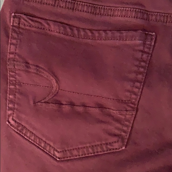 Burgundy Denim Shorts - Picture 3 of 3